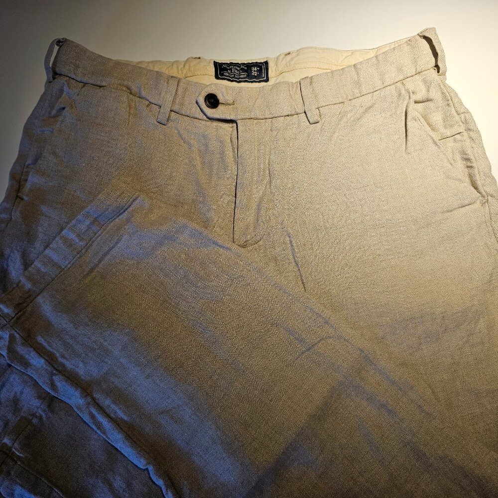A&F Khaki Linen Men's Pants 34 x 32